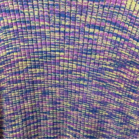 Sundance Multicolor Ribbed Knit Button Shoulder Turtleneck Sweater Size XXL - Picture 6 of 8